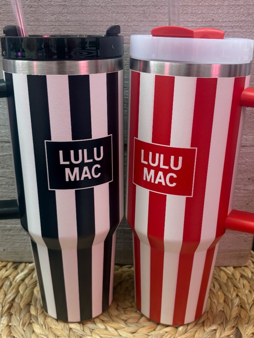 LULU MAC STRIPED TUMBLER (BLACK)